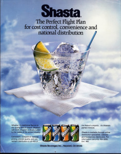 Shasta Beverages 1980's vintage AD, Oliphant Backdrop #1