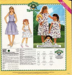 1980's AD for Butterick sewing pattern Cabbage Patch Kids, Oliphant Backdrop #138