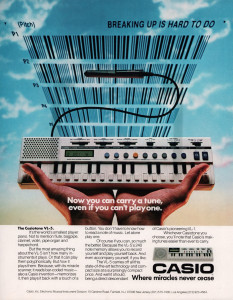 Casio Casiotone VL-5 Digital Keyboard Music Scanner Magazine Print AD from 1982, Oliphant Backdrop #154