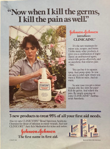 Johnson & Johnson print AD from 1982, Oliphant Backdrop #155