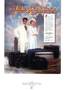 Samsonite Luggage print AD from January 1984, Oliphant Backdrop #241