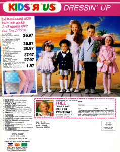 KIDS R US vintage AD from the 1980's, Oliphant Backdrop #336