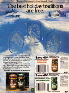 Maxwell House Instant Coffee AD from 1985, Oliphant Backdrop #404