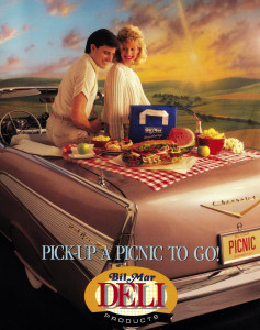 Vintage 1980's Bil Mar Deli AD, Oliphant Backdrop #416