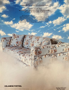 Celanese Fortress vintage 1980's Print AD, Oliphant Backdrop #80