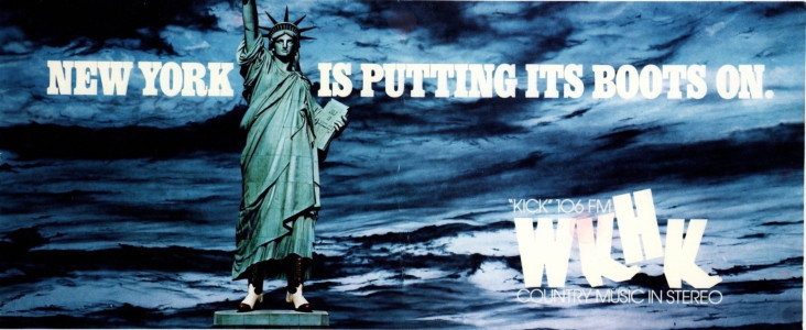 WWHK Kick 106 FM 1980's vintage AD, Oliphant Backdrop #60